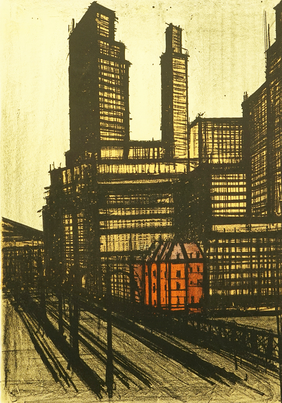 ベルナール・ビュッフェの絵画作品　タイトルは、ニューヨーク・シリーズ No.53